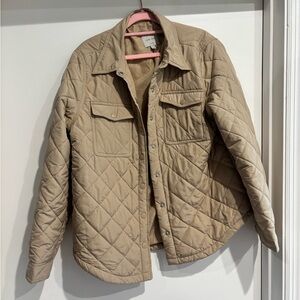 Love Tree Quilted Utility Jacket in Tan